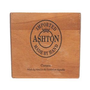 Cigar Box ASHTON Imported Corona Empty Hand Made Vintage Dominican Republic